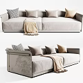 Double sofa multi-person sofa 3d model