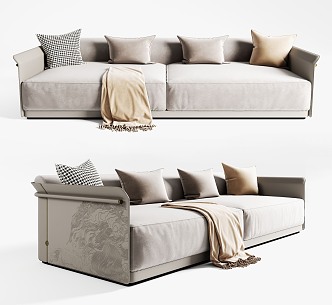 Double sofa multi-person sofa 3d model