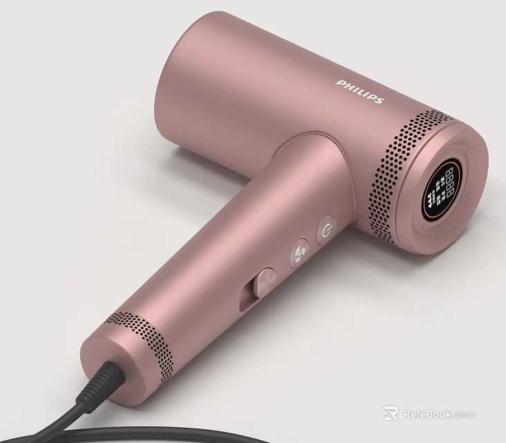 Philips Pink Hair Dryer Modern Design With User Friendly Controls 3d model