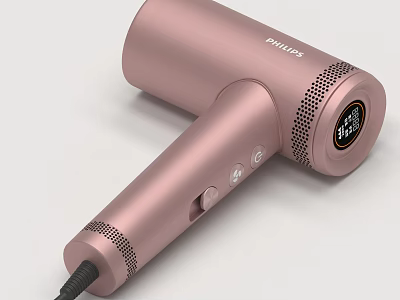 Philips Pink Hair Dryer Modern Design With User Friendly Controls 3d model