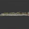 Natural Moss Covered Stone Wall Segment With Textured Surface And Greenery