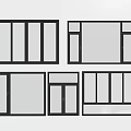 Modern simple window sliding flat glass 3d model