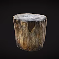 Natural Wooden Stump Decor With Rustic Stone Like Texture And Solid Structure