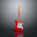 Red Electric Guitar As Essential Daily Life Musical Instrument