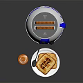 Star Wars R2-D2 Themed Toaster Toasting Bread With Coffee Cup And Toast Slices