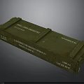 Green Military Style Wooden Crate With Vintage Labels And Metal Straps