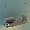 Modern Metallic Pendant Light With Chain Suspension And Linear Cylindrical Design For Ceiling