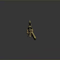 Futuristic Metallic Gun With Intricate Mechanical Design And Shiny Finish