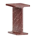 Modern Red Marble Corner Table With Sleek Design And Sturdy Structure 3d model