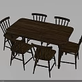 Wooden Dining Table With Six Matching Chairs For Home Dining Room Furniture