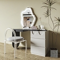 Modern Makeup Table Makeup Chair Dressing Table Acrylic Transparent Chair Cream Style Dressing Table Dressing Mirror 3d model