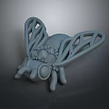 Furniture Decorative 3D Ornament With Intricate Insect Wing Design In Gray
