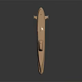 Golden Submarine Model As Water Transport With Shiny Surface And Dark Background