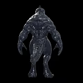 Game And Movie Character Shark Like Monster With Gray Scaly Skin Muscular Body Sharp Teeth