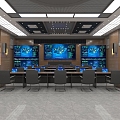 Control room synthetic combat conference hall 3d model