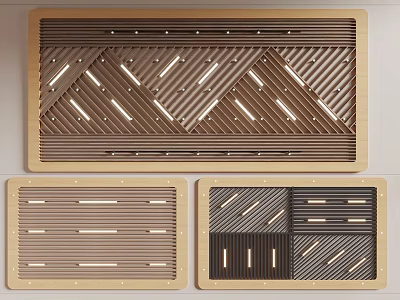 Modern Ceiling Designs With Linear Lights And Patterns 3d model