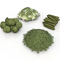 Assorted Fresh Green Vegetables Including Broccoli Asparagus and Leafy Greens on White Background
