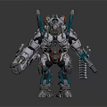Cosmic Space Exploration Robotic Figure With Mechanical Appendages And Armored Design