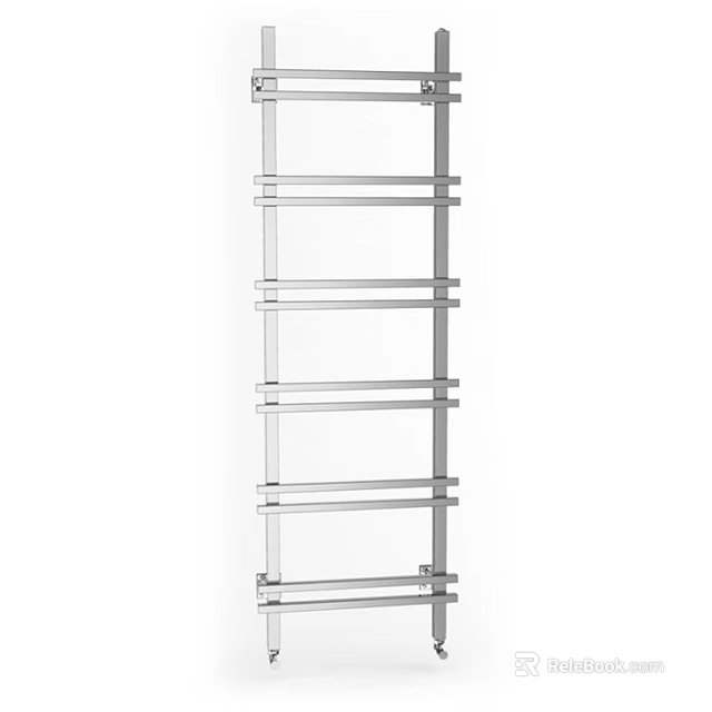 Stainless Steel Bathroom Towel Rack with Multiple Horizontal Hanging Bars Design 3d model 