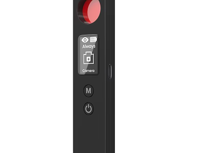 Optron Black Handheld Device With Red Button Always Mode M And Power Controls 3d model