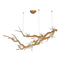 Artistic Branch Shaped Chandelier With Silver Bird Decor For Interior Design