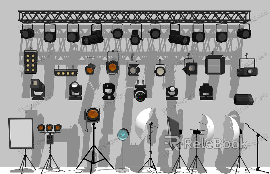 Modern photographic equipment Stage lights Spotlights Studio model