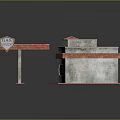 3D Architectural Model Equipment With Red Roof Edge Gray Walls And Window