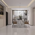 Elegant Modern Living And Dining Room Interior With Custom Built In TV Cabinet And Soft Lighting
