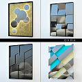 Modern Decorative Mirrors With Geometric Shapes And Abstract Design Patterns