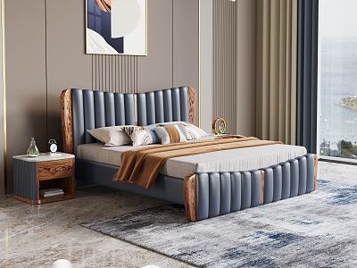 Modern background double bed model