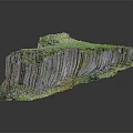 Natural Rock Formation With Green Vegetation Columnar Cliffs And Winding Pathway In Lush Landscape