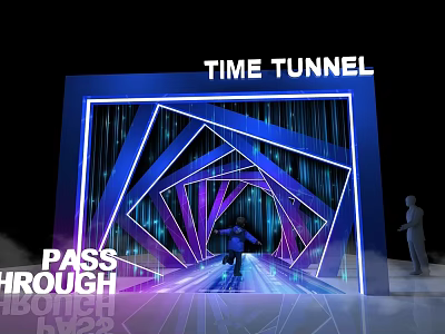 Modern Commercial Time Tunnel Equipment With Illuminated LED Structure And Pass Through Design 3d model
