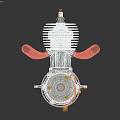 Mechanical Carburetor Device With Silver Metal Body And Golden Components