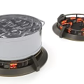 Modern Kitchen Photo Spot With Metal Hot Pot And Flame Heating Plates