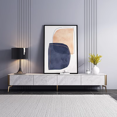 Modern TV Cabinet Rock Board TV Cabinet Jewelry 3d model