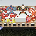 New Chinese Style Meichen Ancient Style Paper Kite Meichen Guochao Paper Kite Meichen Arrangement Folk Kite Display Rack Intangible Cultural Heritage Paper Kite Meichen Kite Paper Kite Decorative Display Rack 3d model