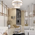 Oiones Clothing Store With Marble Facade Window Mannequins Modern Interior Chandelier And Staircase