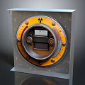 Radiation Monitoring Control Panel With Yellow Black Symbol Display And Metal Frame