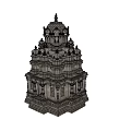 Traditional Indian Temple Architectural Design With Intricate Stone Carvings And Tower Structure