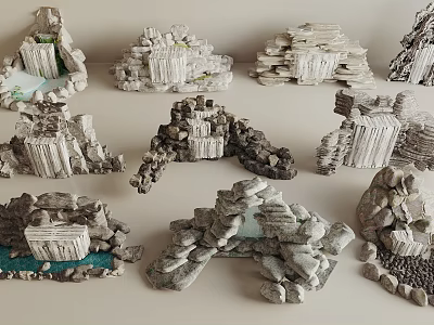 Decorative Rockery Stones With Various Designs And Styles For Garden Landscape Decoration 3d model