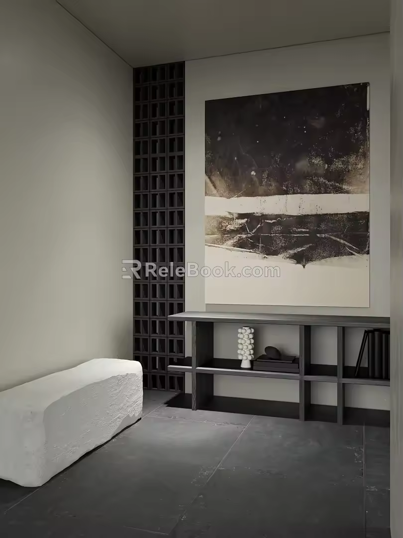 Ancient Abstract Decorative Painting in Silent Wind 3d model