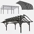 Wooden And Metal Outdoor Pergola Designs With Slatted Roof And Canopy Frame Structures