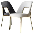 Elegant Modern Leisure Chairs In Gray And White With Gold Metal Legs