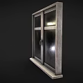 Double Casement Window with Metal Frame and Dark Glass Sleek Design