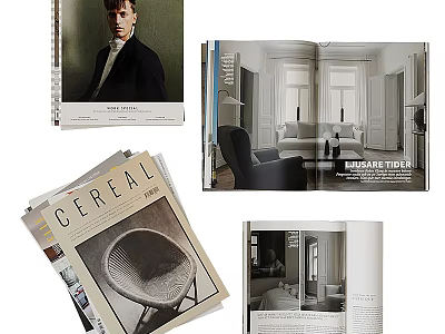 Books And Magazines Featuring Interior Design Covers And Lifestyle Content Pages 3d model