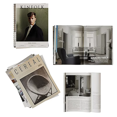 Books And Magazines Featuring Interior Design Covers And Lifestyle Content Pages 3d model