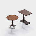 Vintage Wooden Round Side Table With Carved Tabletop Tripod Legs And Square Side Table
