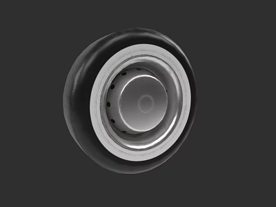 Car Tire Featuring Black Rubber And Silver Metallic Hub Design Details 3d model
