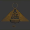 Intricate Sculpture Carving Featuring Conical Structure Circular Ring Top And Ornate Patterns