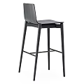 Modern Black Bar Stools Set Of Two With Sleek Metal Frame Design